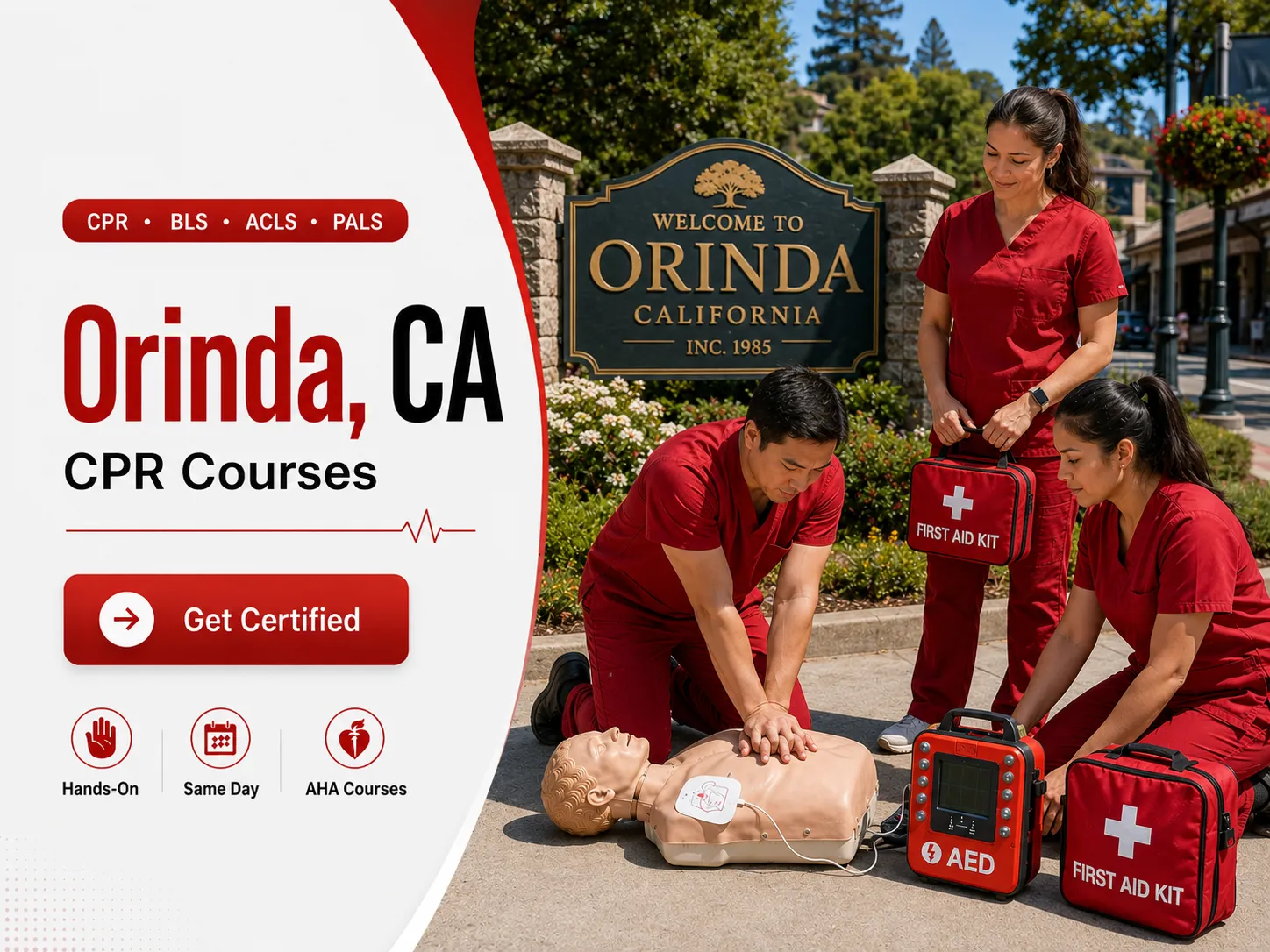 CPR & BLS certification class for healthcare workers in Orinda, CA