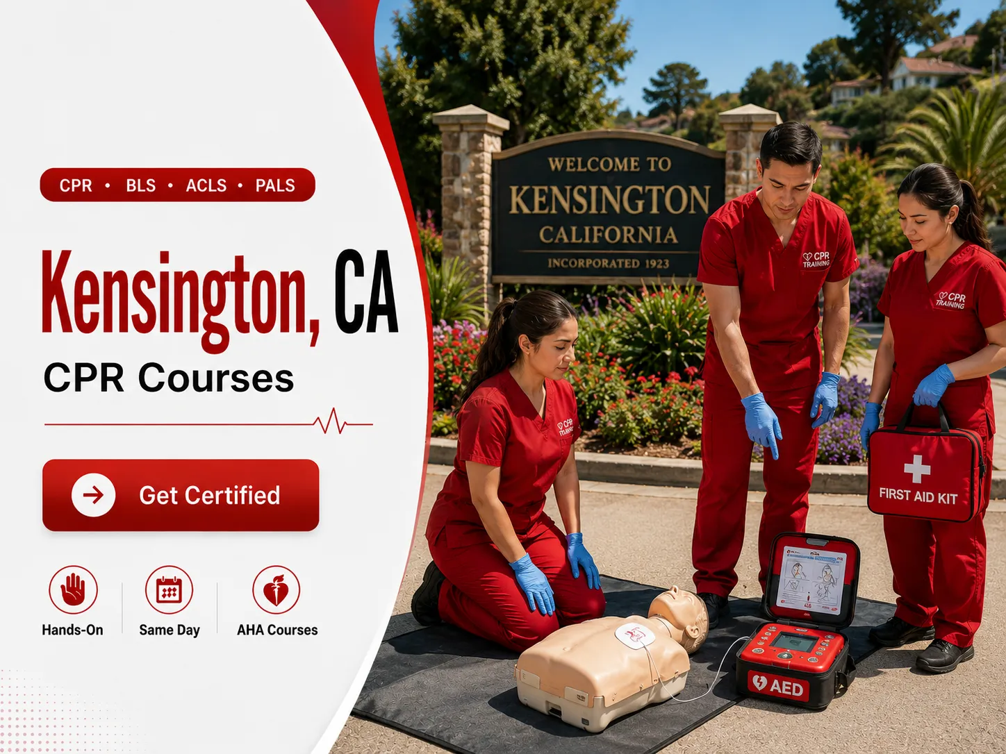 First responder CPR and BLS training course in Kensington, California