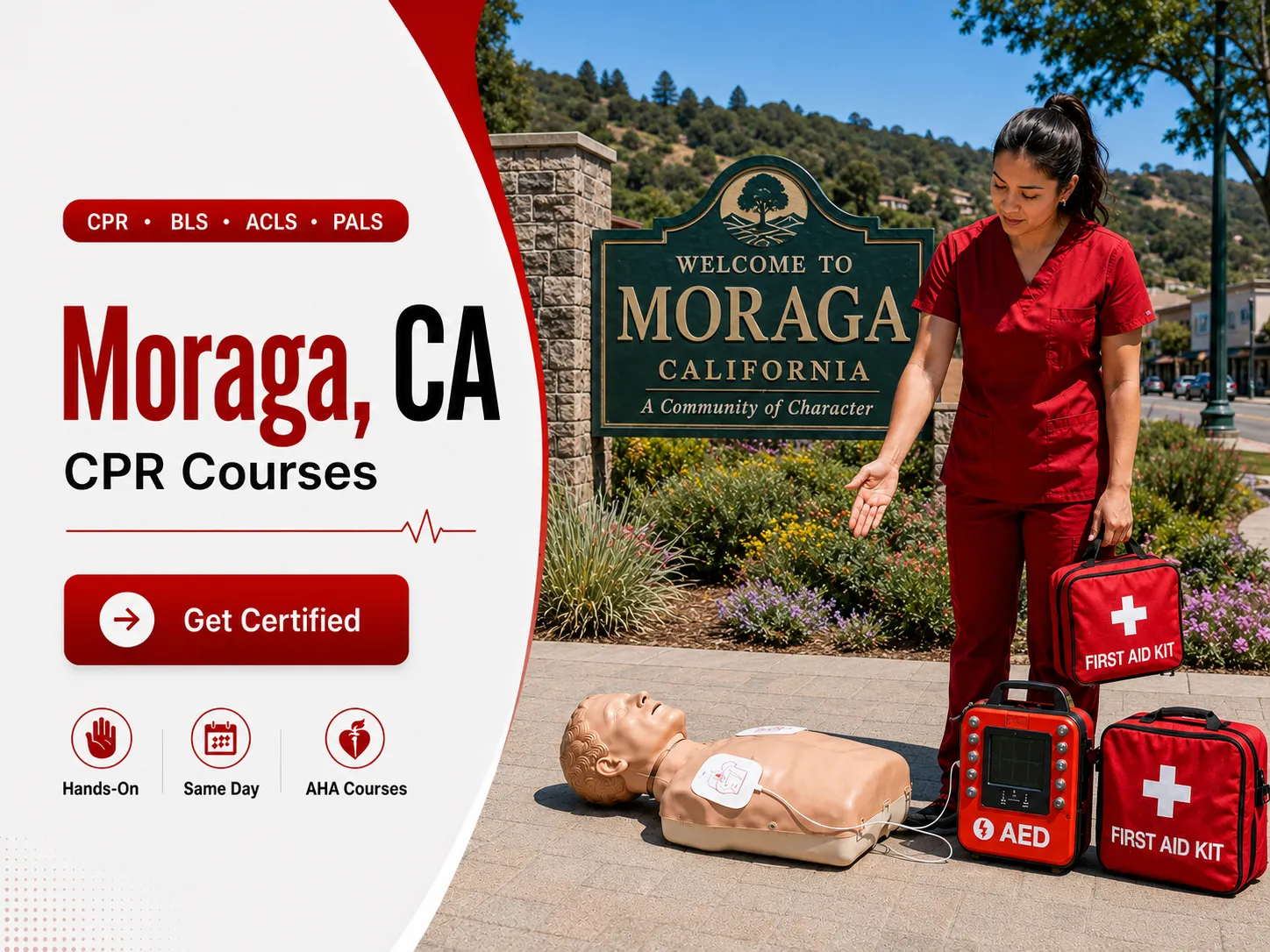 Group CPR certification class in Moraga, California