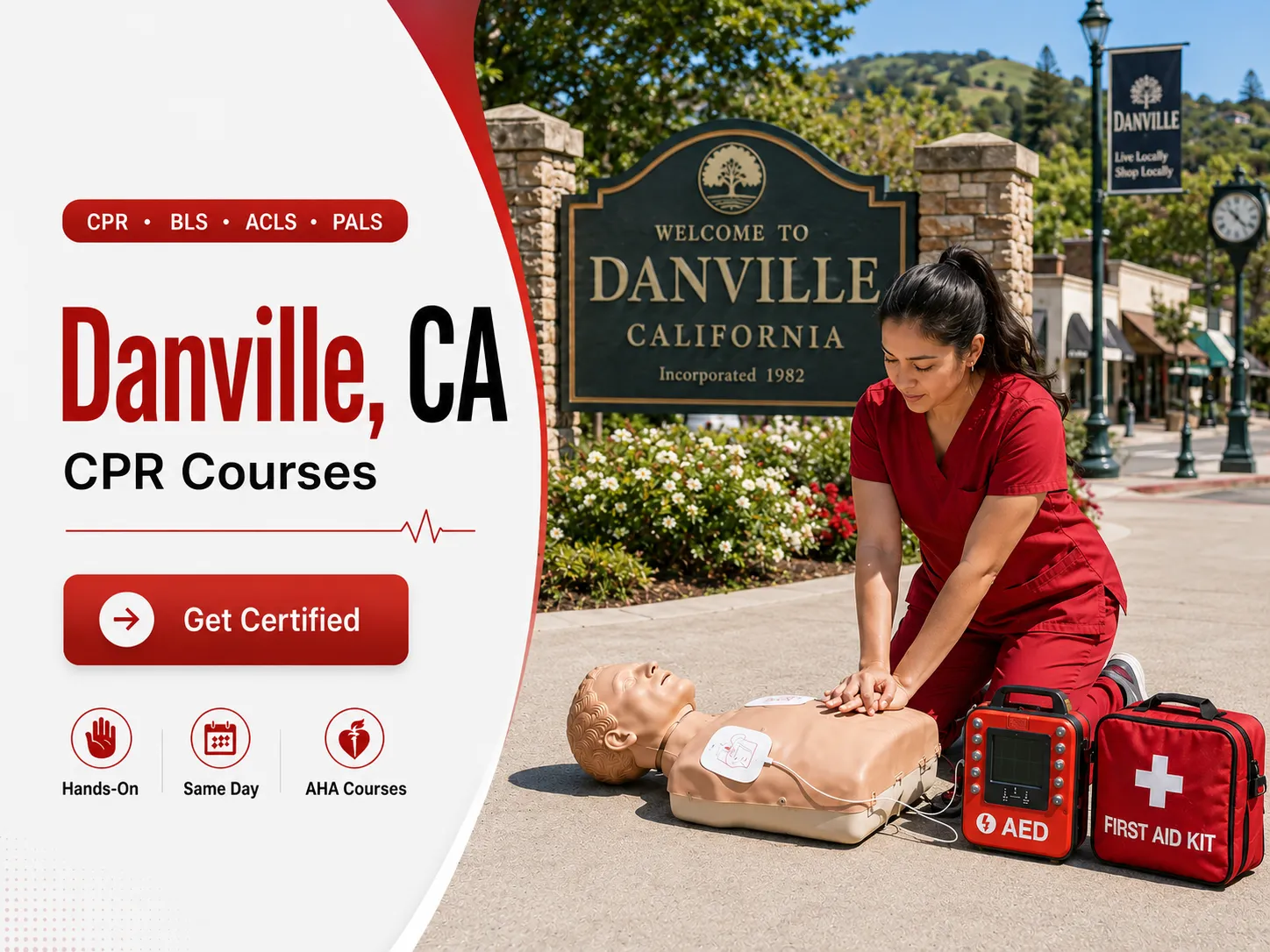 Pediatric CPR and PALS training class in Danville, California